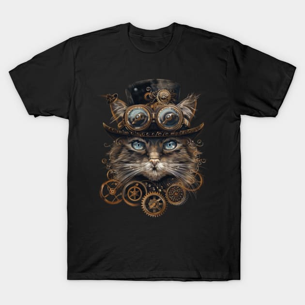 Cat Skull Motifs T-Shirt by Gianna Bautista Art